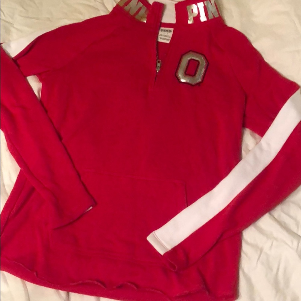 NWOT VS PINK Ohio State Bling Quarter-Zip S  🏈